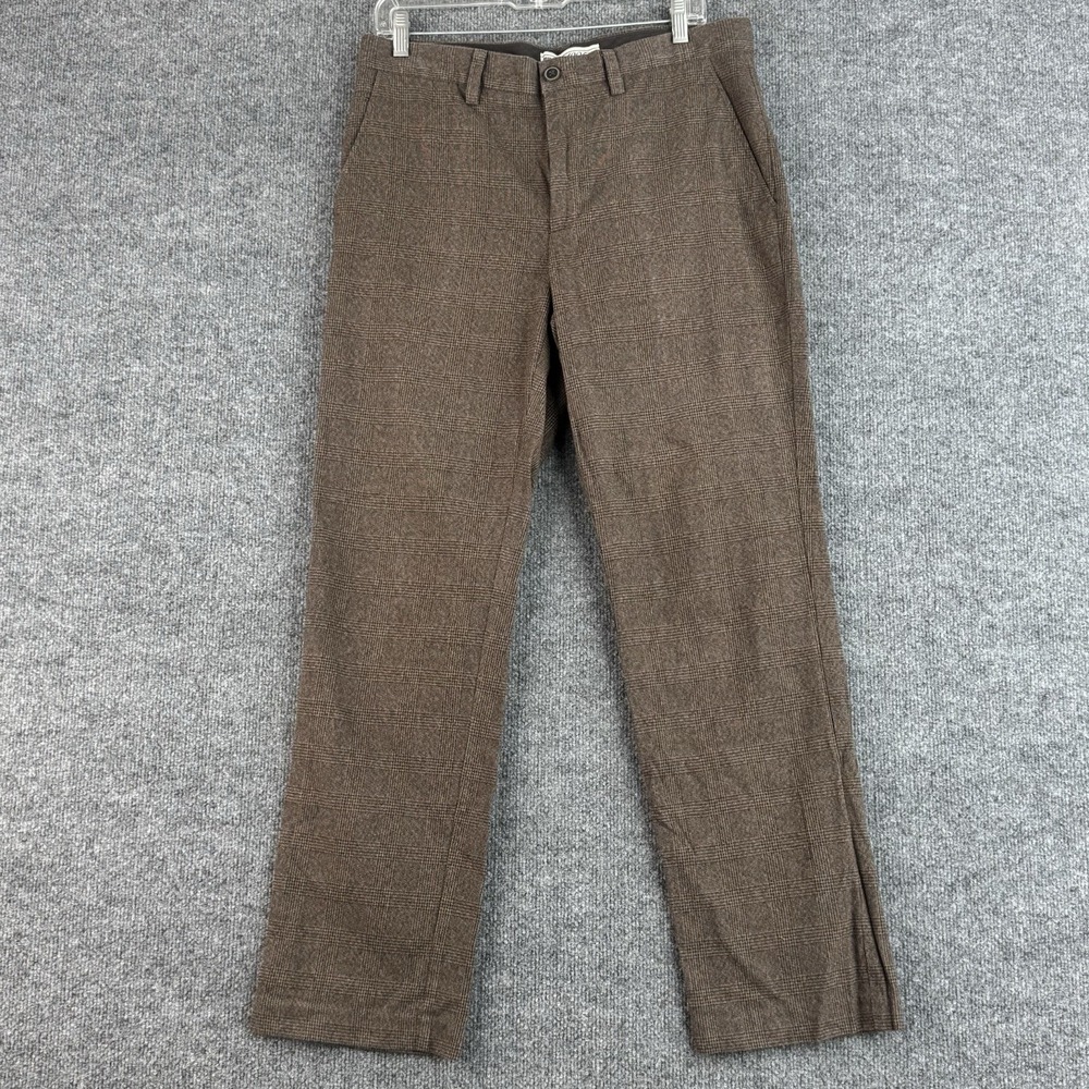 Jos A Bank 1905 Dress Pants Mens 34x32 Brown Glen Plaid Cotton Tailored Fit